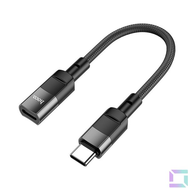 USB Перехідник Hoco U107 Type-C male to iP female adapter 10 cm Колір Чорний 6931474789983 фото