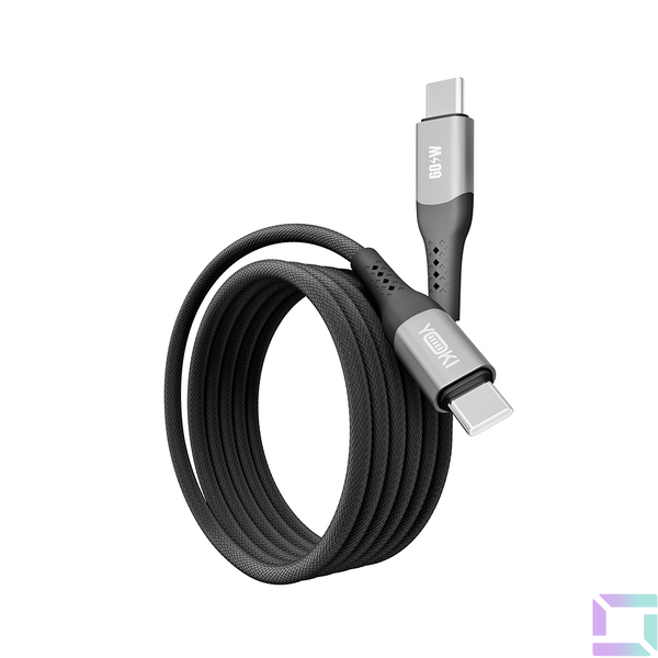 Кабель USB YOKI SOLID YK-SO15 Type-C to Type-C 60W 1.2m Колір Чорний 6907858579266 фото