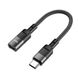 USB Переходник Hoco U107 Type-C male to iP female adapter 10 cm Цвет Черный 6931474789983 фото 4