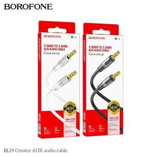 Кабель Aux Borofone BL19 М'ята упаковка Бiлий 2020000522430 фото