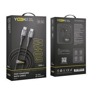 USB YOKI SOLID YK-SO15 Type-C to Type-C 60W 2m Черный 6907858579327 фото