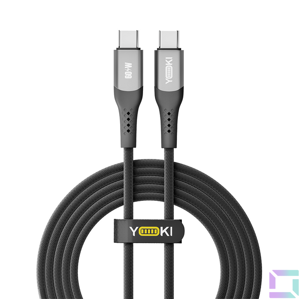 Кабель USB YOKI SOLID YK-SO15 Type-C to Type-C 60W 2m Колір Чорний 6907858579327 фото