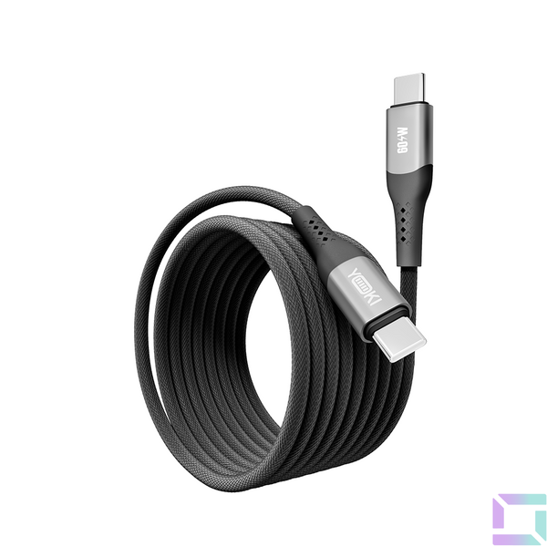 Кабель USB YOKI SOLID YK-SO15 Type-C to Type-C 60W 2m Колір Чорний 6907858579327 фото