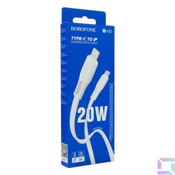 Кабель USB Borofone BX85 PD20W Type C to Lightning Білий 6974443387063 фото