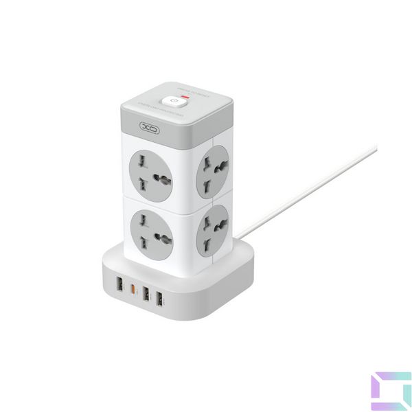 Сетевой Удлинитель XO WL21 Tower Shaped 8AC socket+3USB-A+1USB-C 2m Цвет Белый 6920680846061 фото