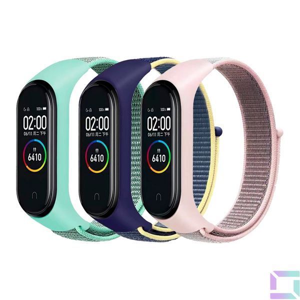 Ремінець для Xiaomi Mi Band 3/4/5/6/7 Nylon Blue/Yellow 2020000424468 фото