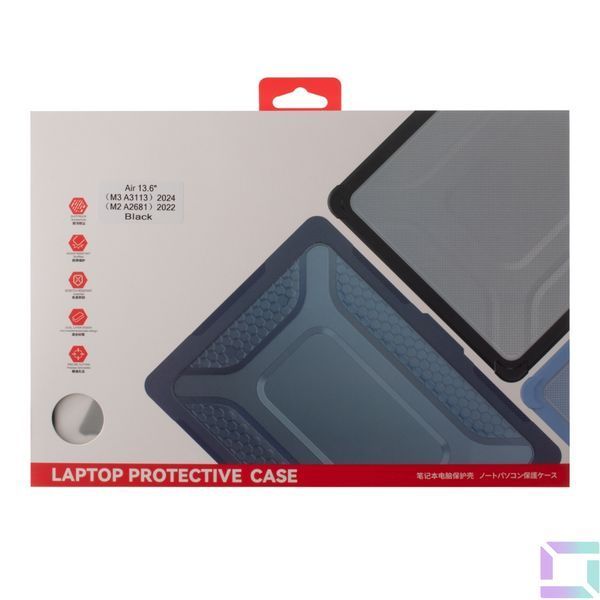Накладка TPU+PC Color Diagram for MacBook Air 13" 2025/2024/2022 (M4 A3240/M2 A2681/M3 A3113) Black 2020000472759 фото