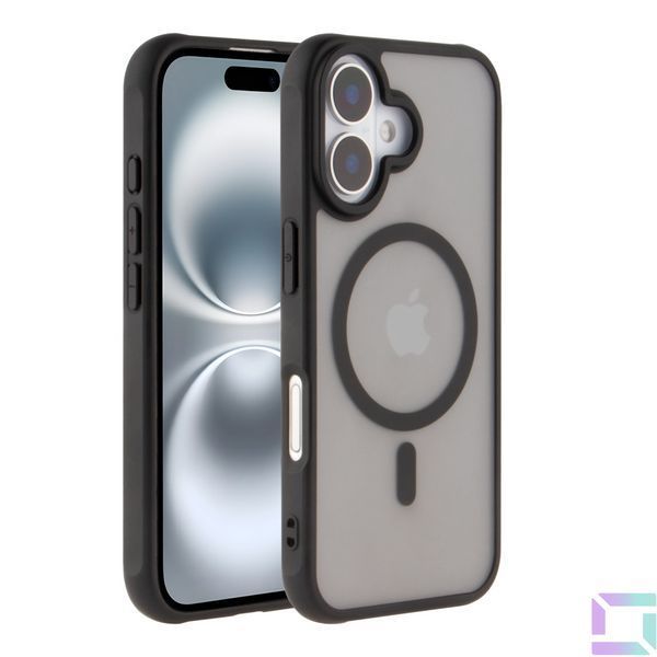 Чехол TPU+PC Anti Drop with MagSafe для iPhone 16 Black 2020000419921 фото