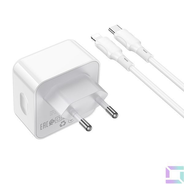 Мережевий Зарядний Пристрій Borofone BA76A Source PD/QC 35W Type-C to Lightning Бiлий 6941991101120 фото