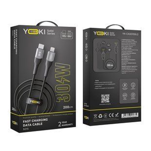 USB YOKI SOLID YK-SO15 Type-C to Lightning 30W 2m Черный 6907858579334 фото
