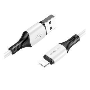 Кабель USB Borofone BX79 Silicone Lightning 2.4A Бiлий 6974443384758 фото