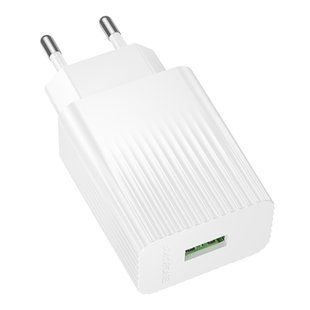 Мережевий Зарядний Пристрій Borofone BAS72A 1USB QC 18W Білий 6941991122644 фото