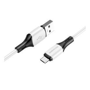 Кабель USB Borofone BX79 Silicone Micro 2.4A Білий 6974443384772 фото