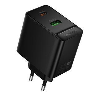 Мережевий Зарядний Пристрій Borofone BAS16A 1USB-C/1USB QC/PD 45W GAN Чорний 6941991126413 фото
