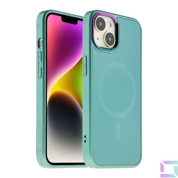 Чохол AG-Glass Chrome Camera with Magsafe для iPhone 14 Blue 2020000341666 фото