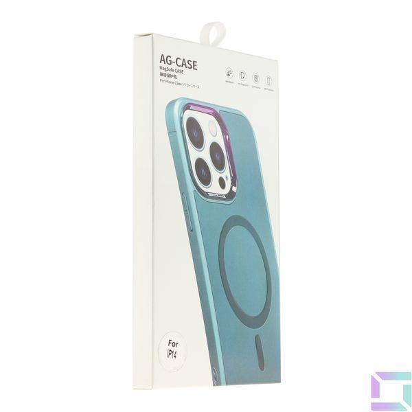 Чохол AG-Glass Chrome Camera with Magsafe для iPhone 14 Blue 2020000341666 фото