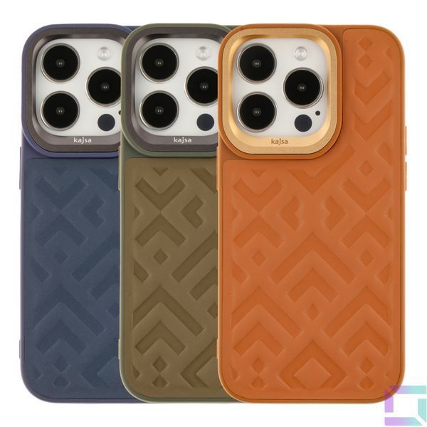 Чохол Kajsa Briquette Collection Rhombus для iPhone 14 Pro Black 4894505118799 фото
