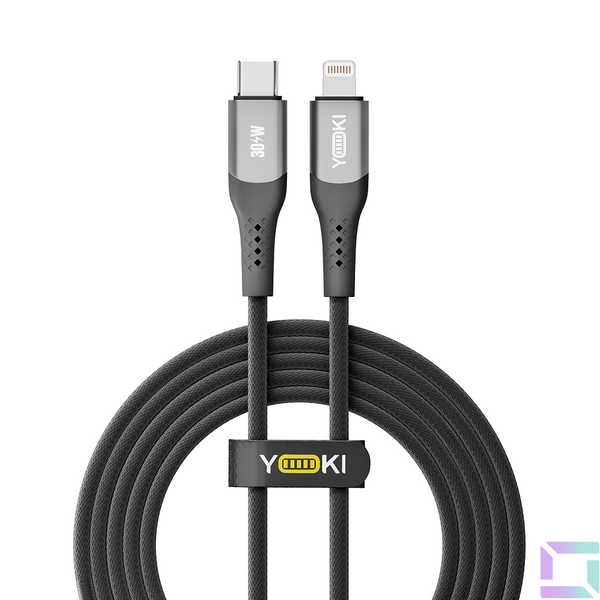 USB YOKI SOLID YK-SO15 Type-C to Lightning 30W 2m Цвет Черный 6907858579334 фото