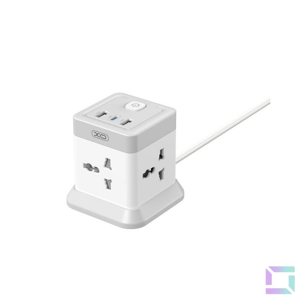 Мережевий Подовжувач XO WL20 20W Square Socket 4AC +USB-A+1USB-C PD/QC 2m Колір Бiлий 6920680846054 фото