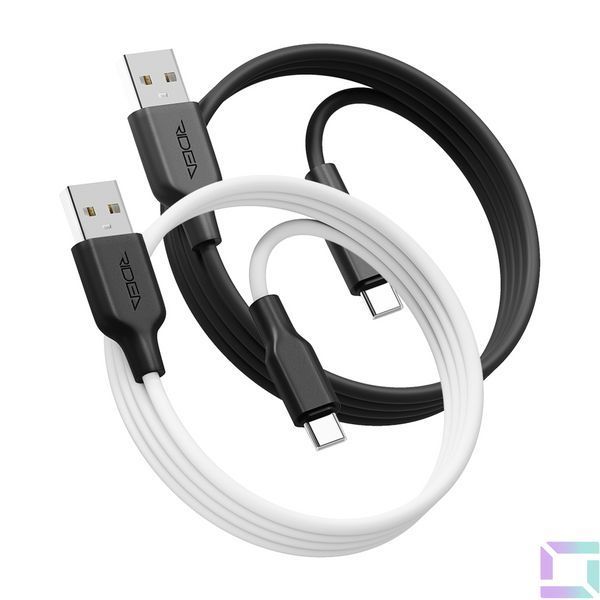 Кабель USB Ridea RC-AI21 AirSiliconePro Type-C 3A Біло-Чорний 6908013800072 фото