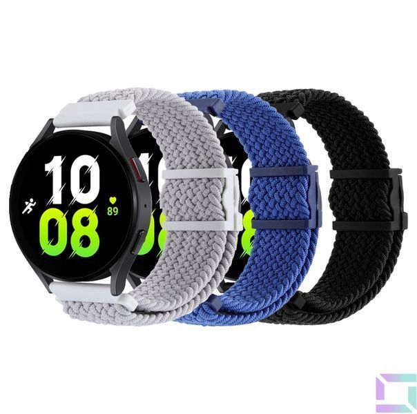РемінецьУниверс 20mm Elastic Adjustment для Samsung/Amazfit/Huawei Black/White 2020000423935 фото