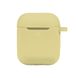 Чохол Silicone Case with hook для Airpods 1/2 Колір 60.Crem yellow 2020000369073 фото