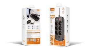 Мережевий Подовжувач LDNIO SE6403C 2USB-A / 2USB-C / 6-Sockets QC/PD20W 2m Чорний 6933138603901 фото