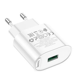 Мережевий Зарядний Пристрій Hoco C109A 1USB QC 18W Бiлий 6931474784810 фото