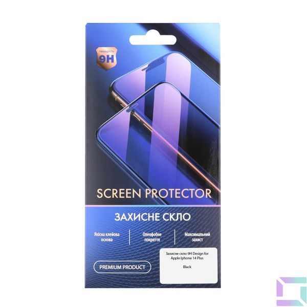 Захисне скло 9H Design for Apple iPhone 14 Plus Чорний 2020000312512 фото