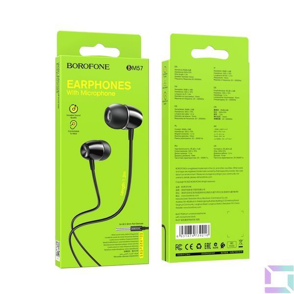 Наушники Borofone BM57 Platinum Черный 6931474739216 фото