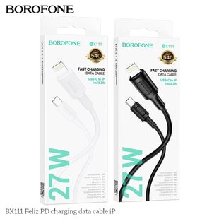 Кабель USB Borofone BX111 PD27W Type-C to Lightning Колір Чорний 6941991115028 фото