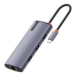 USB Hub LDNIO DS-16H Type-C To PD*1(100W)+HDMI*1(4K@30hz)+USB3.0*3+RJ45*1(1Gbps) Серый 6933138601594 фото