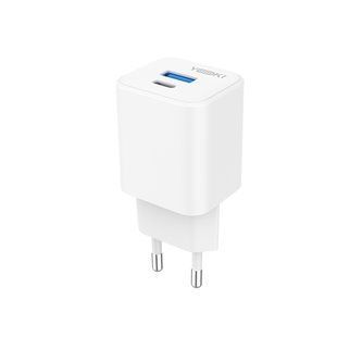 Мережевий Зарядний Пристрій Yoki FluxGaN YK-GaN25FAC 1 Type-C+1USB PD&QC 25W Бiлий 6912345678117 фото