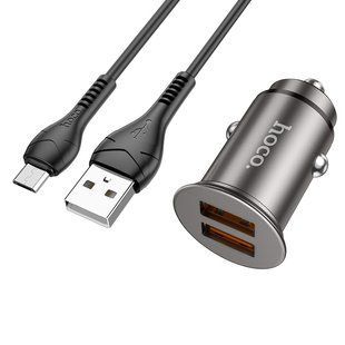 Авто Зарядное Устройство Hoco NZ1 36W QC3.0 Micro Металлически-серый 6931474748171 фото