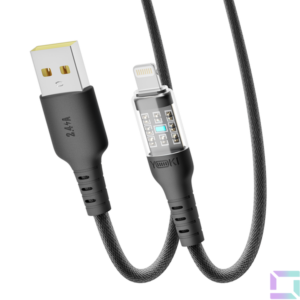 USB YOKI CYBER YK-CY23 Lightning 2.4A 1.2m Цвет Черный 6907858579525 фото