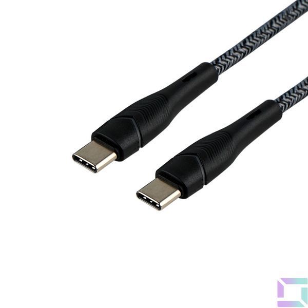 Кабель USB Ridea RC-RL15 RGB Light Type-C to Type-C 60W 1.2m Чорний 6908014700098 фото