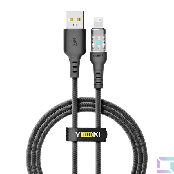 USB YOKI CYBER YK-CY23 Lightning 2.4A 1.2m Цвет Черный 6907858579525 фото