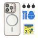 Чехол TPU+PC+Metal Stand Case with MagSafe and Camera Lenses для iPhone 15 Pro Max Grey 2020000407423 фото