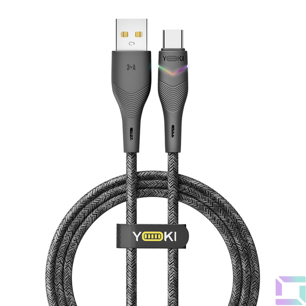 USB YOKI RGB YK-RG24 Type-C 3A 1.2m Цвет Черный 6907858579648 фото