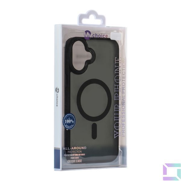 Чехол TPU+PC Goldencis Matte with MagSafe для iPhone 16 Black 2020000444930 фото