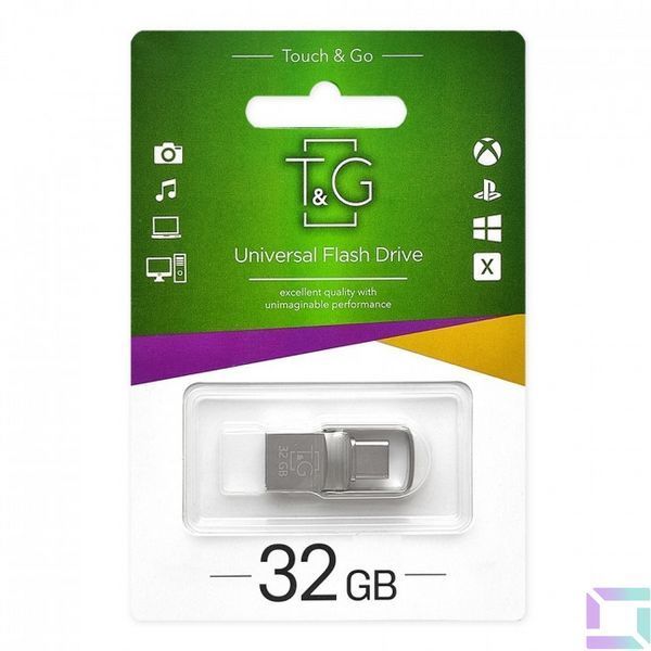 USB OTG флеш-накопичувач -Type C 32GB T&G металева серія 104 Сталевий 4719303952782 фото