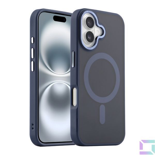 Чехол TPU+PC Goldencis Matte with MagSafe для iPhone 16 Black 2020000444930 фото