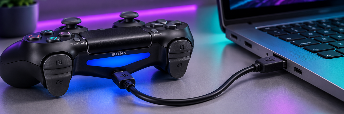 Підключення DualShock 4 до ПК через кабель micro-USB