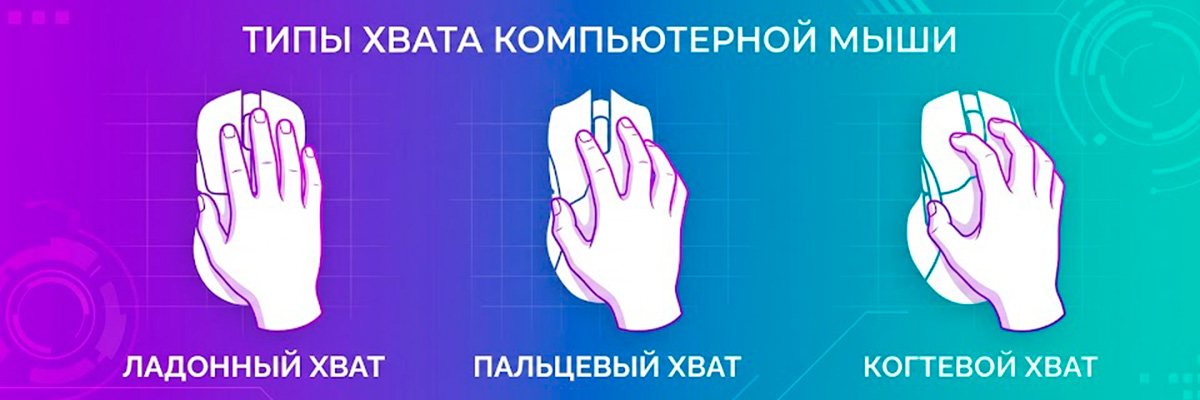 Три типа хвата мыши