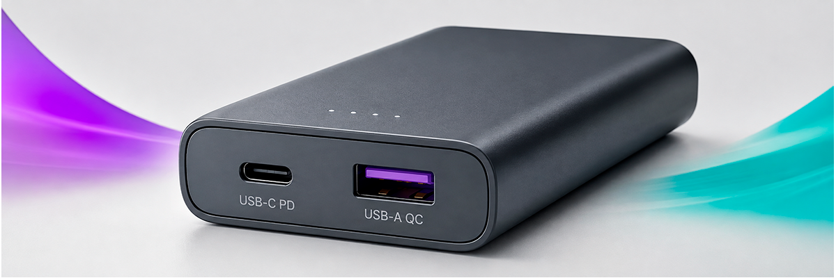 Павербанк із підтримкою швидкої зарядки – порти USB-C PD і USB-A QC